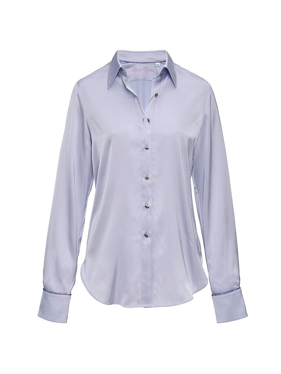 Womens Gabriela Silk-Blend Charmeuse Shirt product image