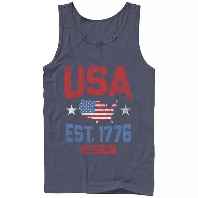 Mens USA Est. 1776 July 4th Graphic Tank Top Blue Product Image