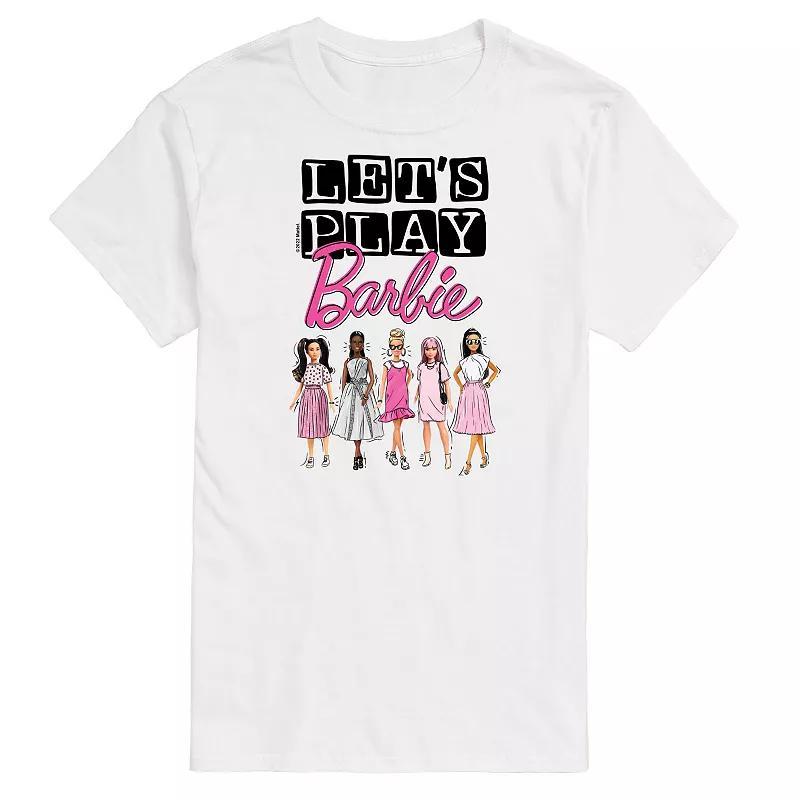 Big & Tall Barbie Lets Play Barbie Graphic Tee, Mens Product Image