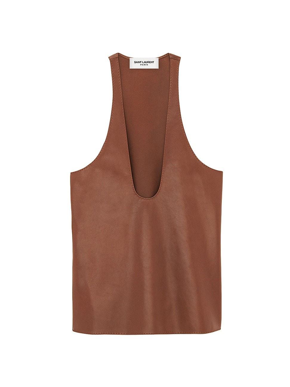 Womens Tank Top In Shiny Lambskin Product Image