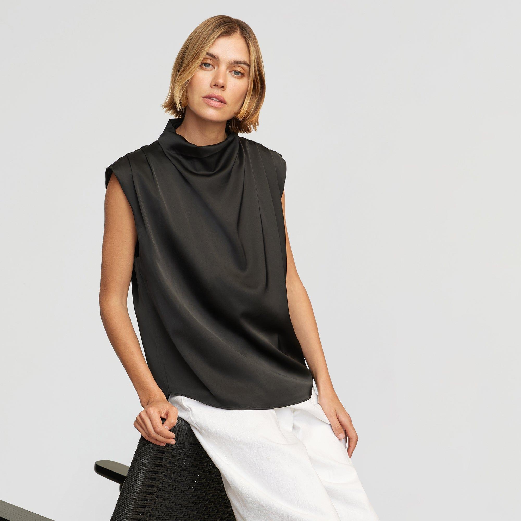 Allegra Gathered-Neck Sleeveless Blouse Product Image