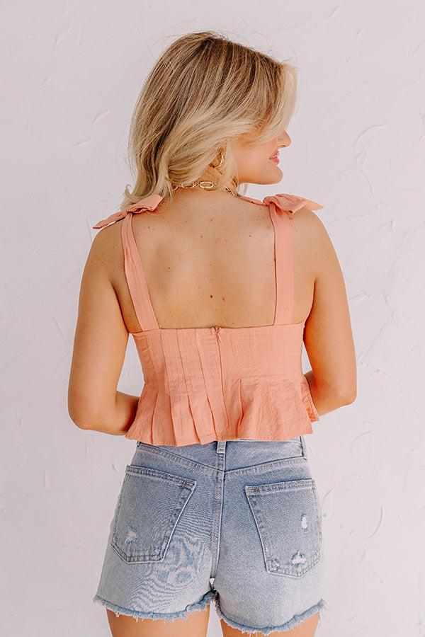 Sunset Horizon Peplum Top In Peach Product Image