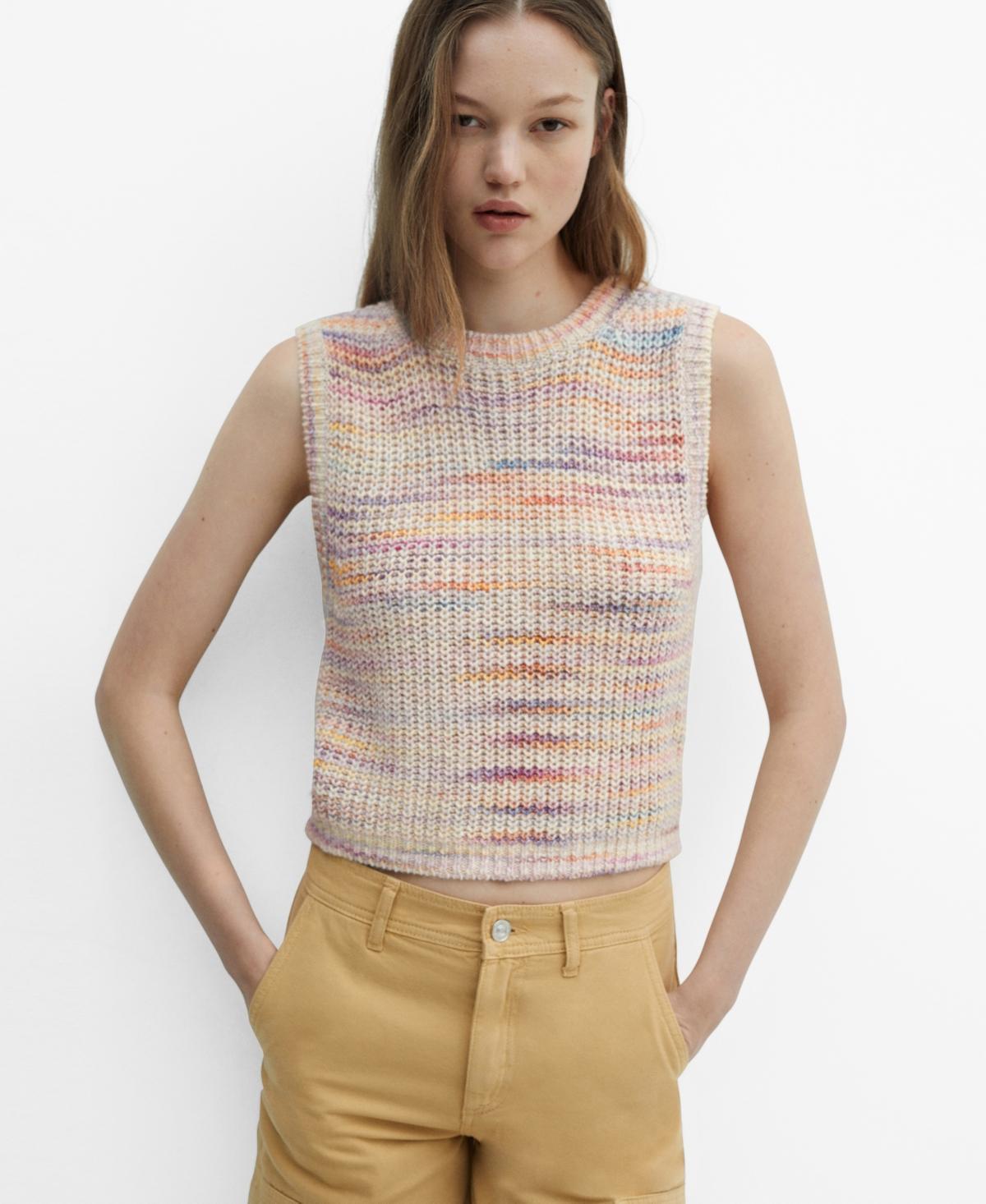 Mango Womens Multi-Coloured Knitted Vest Product Image