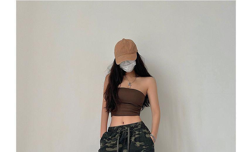 Low Rise Camo Print Wide Leg Cargo Pants Product Image