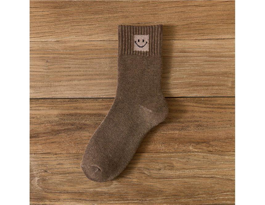 Smiley Face Applique Crew Socks / Set Product Image