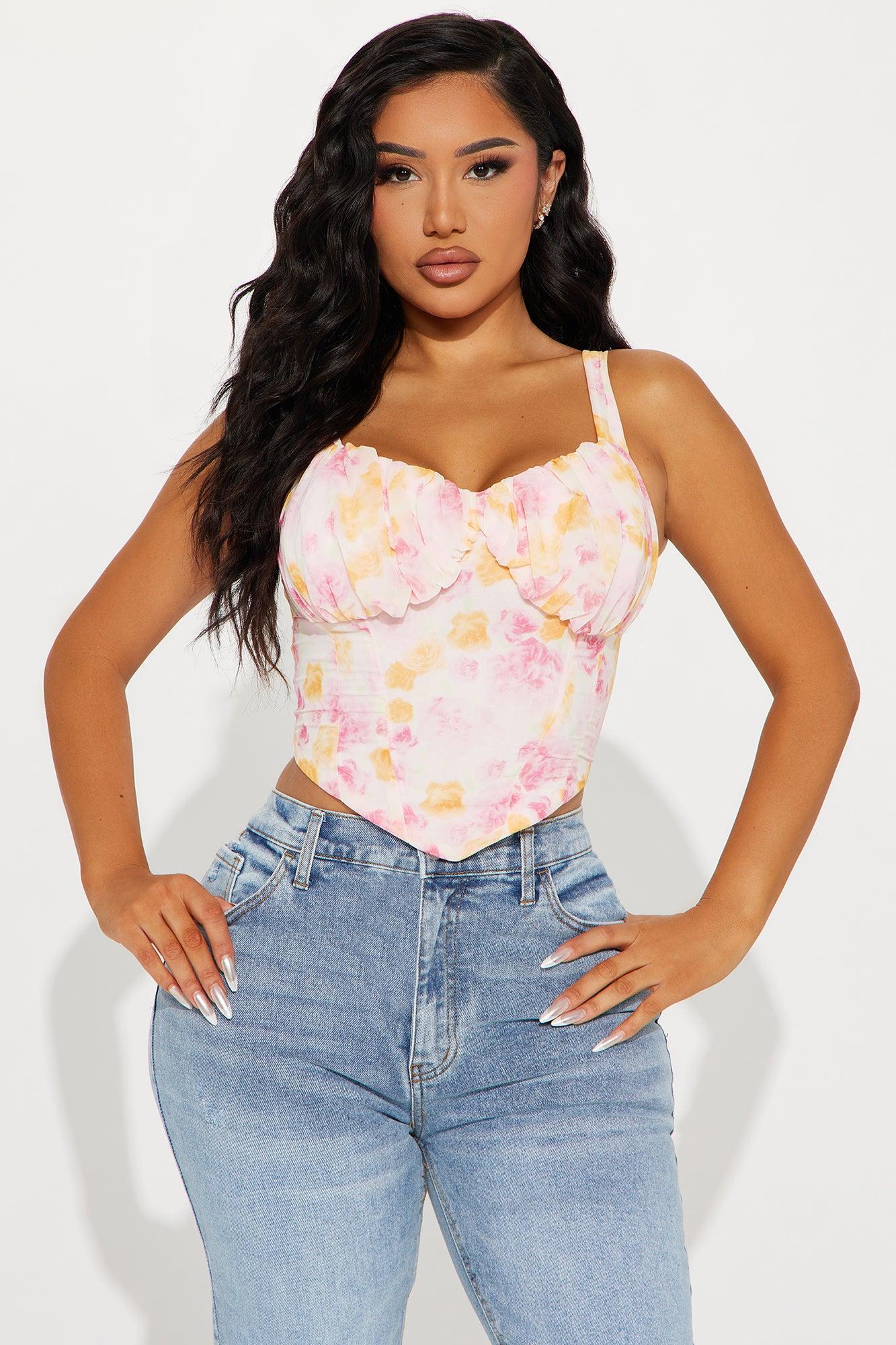 Seasons Change Corset Top - Pink/combo Product Image