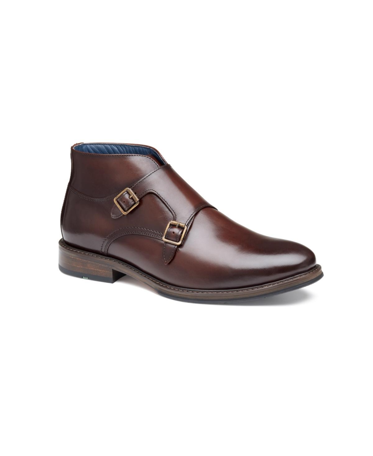 Johnston & Murphy Raleigh Double Buckle Boots (Mahogany Full Grain) Men's Boots Product Image