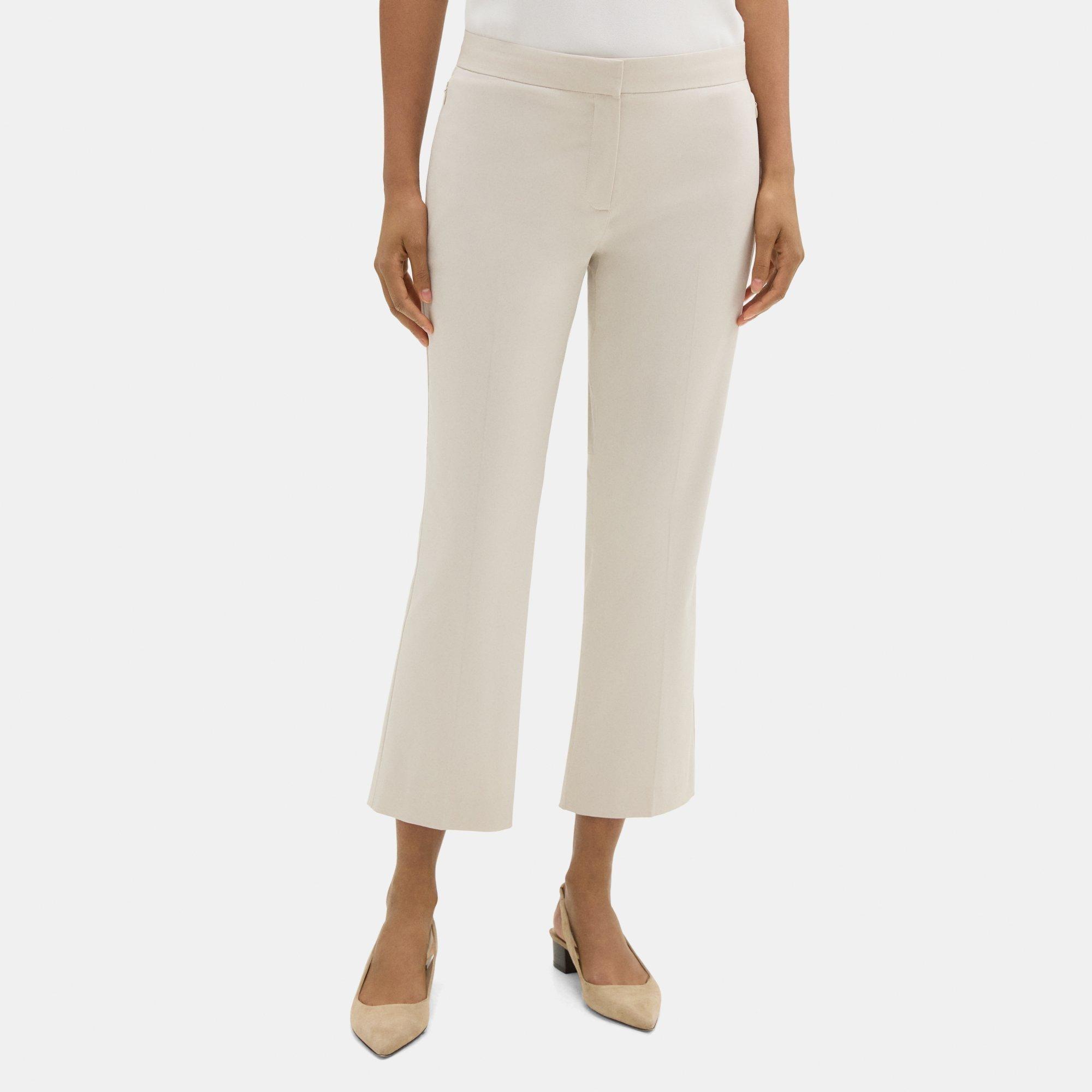 Stretch Cotton Twill Cropped Flare Pant | Theory Outlet Product Image