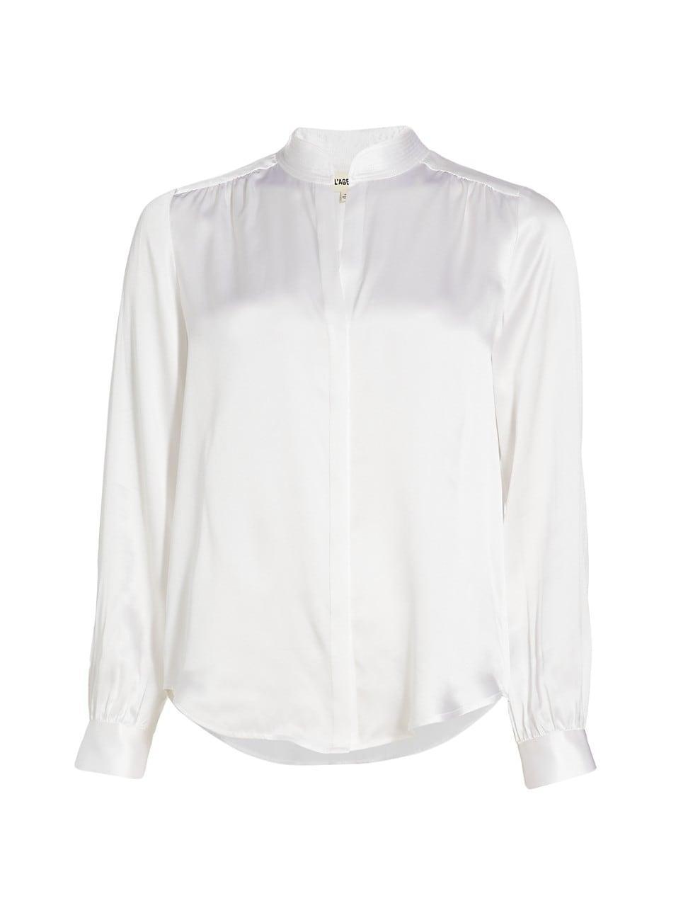 Womens Bianca Silk Charmeuse Blouse product image