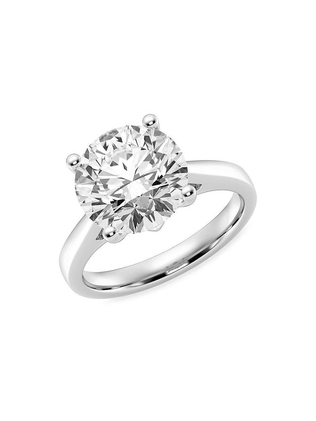 Womens 14K White Gold & 4 TCW Lab-Grown Diamond Solitaire Engagement Ring Product Image