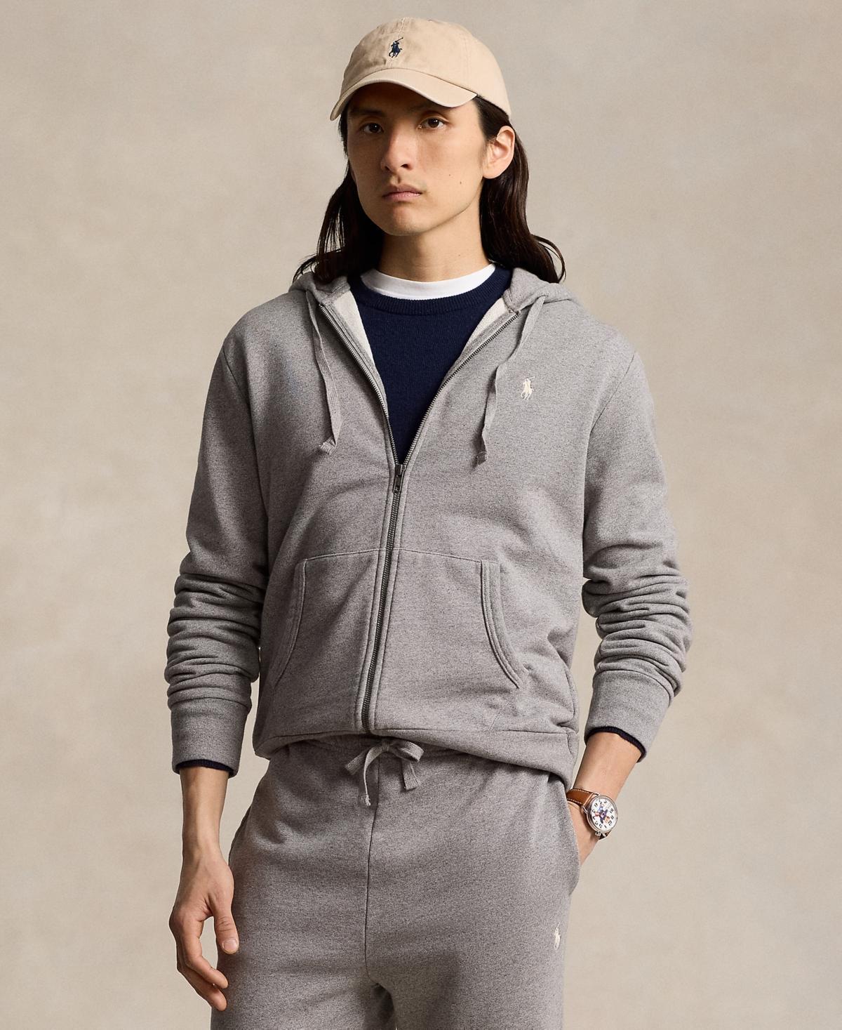 POLO RALPH LAUREN Cotton Zip-up Hoodie In Grey Htr Product Image