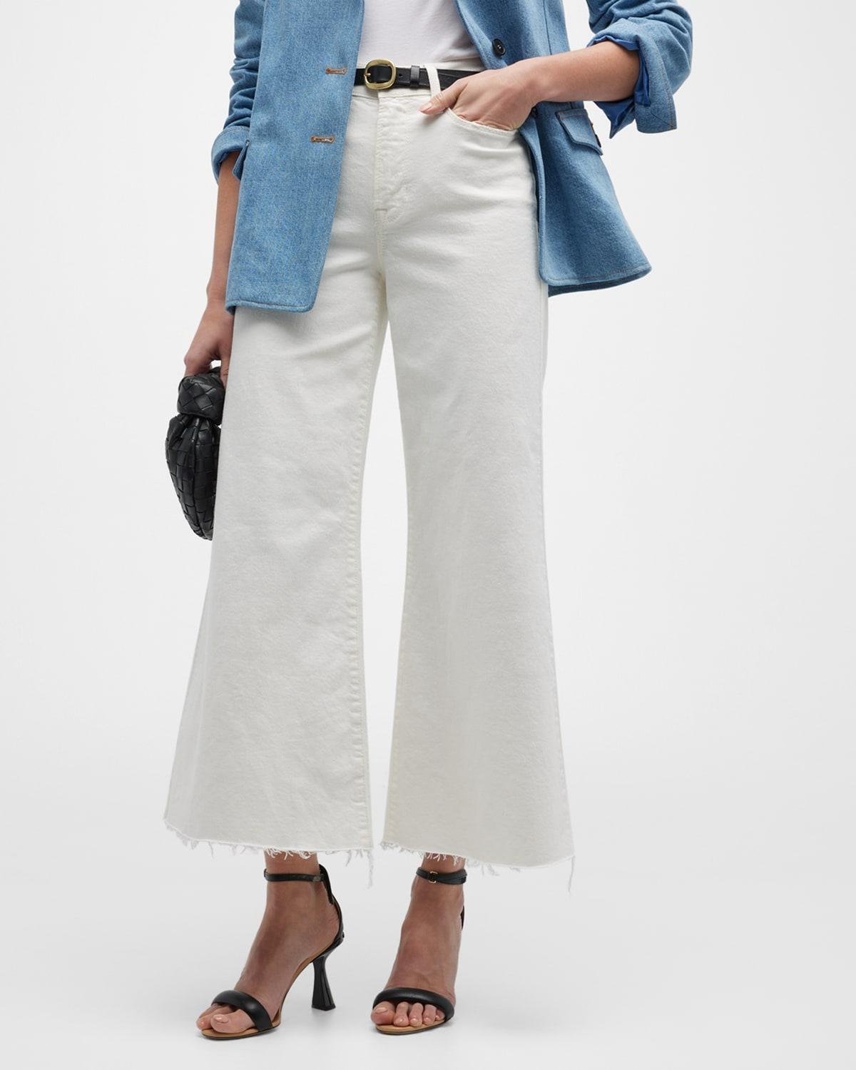 FRAME Le Palazzo Raw Hem High Waist Crop Wide Leg Jeans Product Image