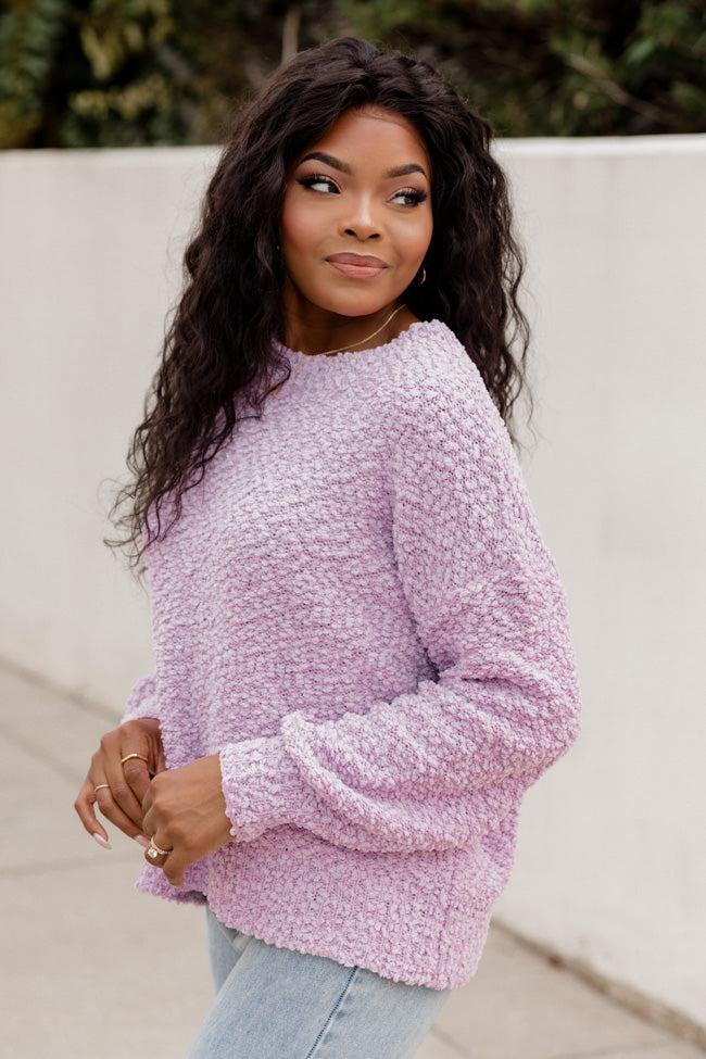 After Everything Dusty Lilac Popcorn Sweater Product Image