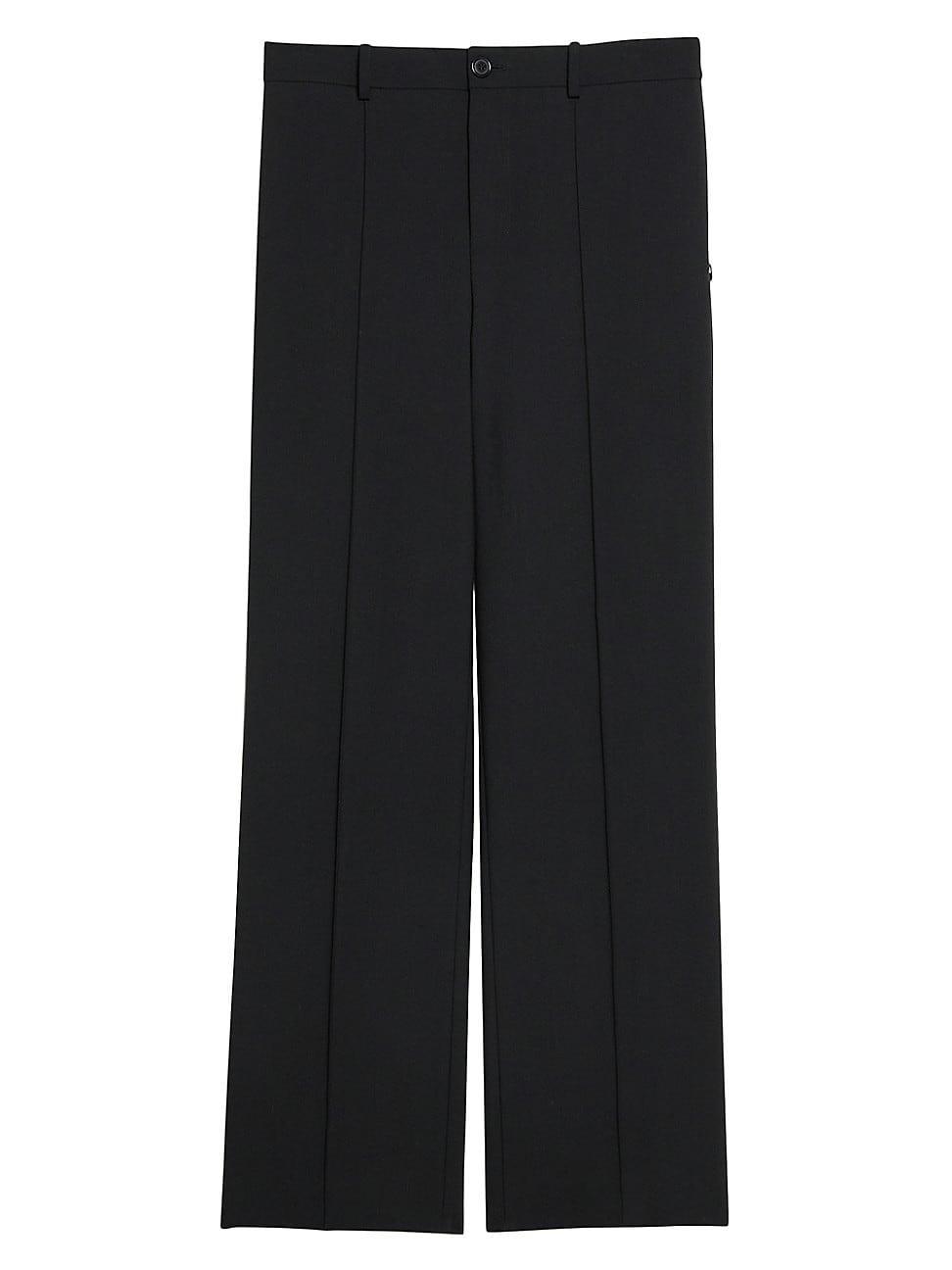 Mens Wool-Blend Relaxed-Fit Trousers Product Image