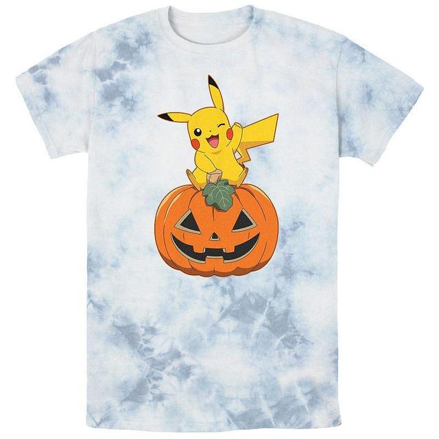 Mens Pokmon Pikachu Sitting On Pumpkin Bombard Wash Tee Product Image