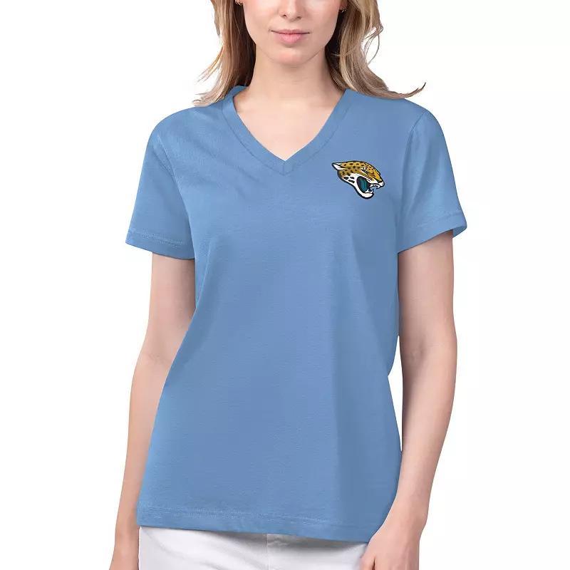 Womens Margaritaville Denver Broncos Game Time V-Neck T-Shirt Product Image