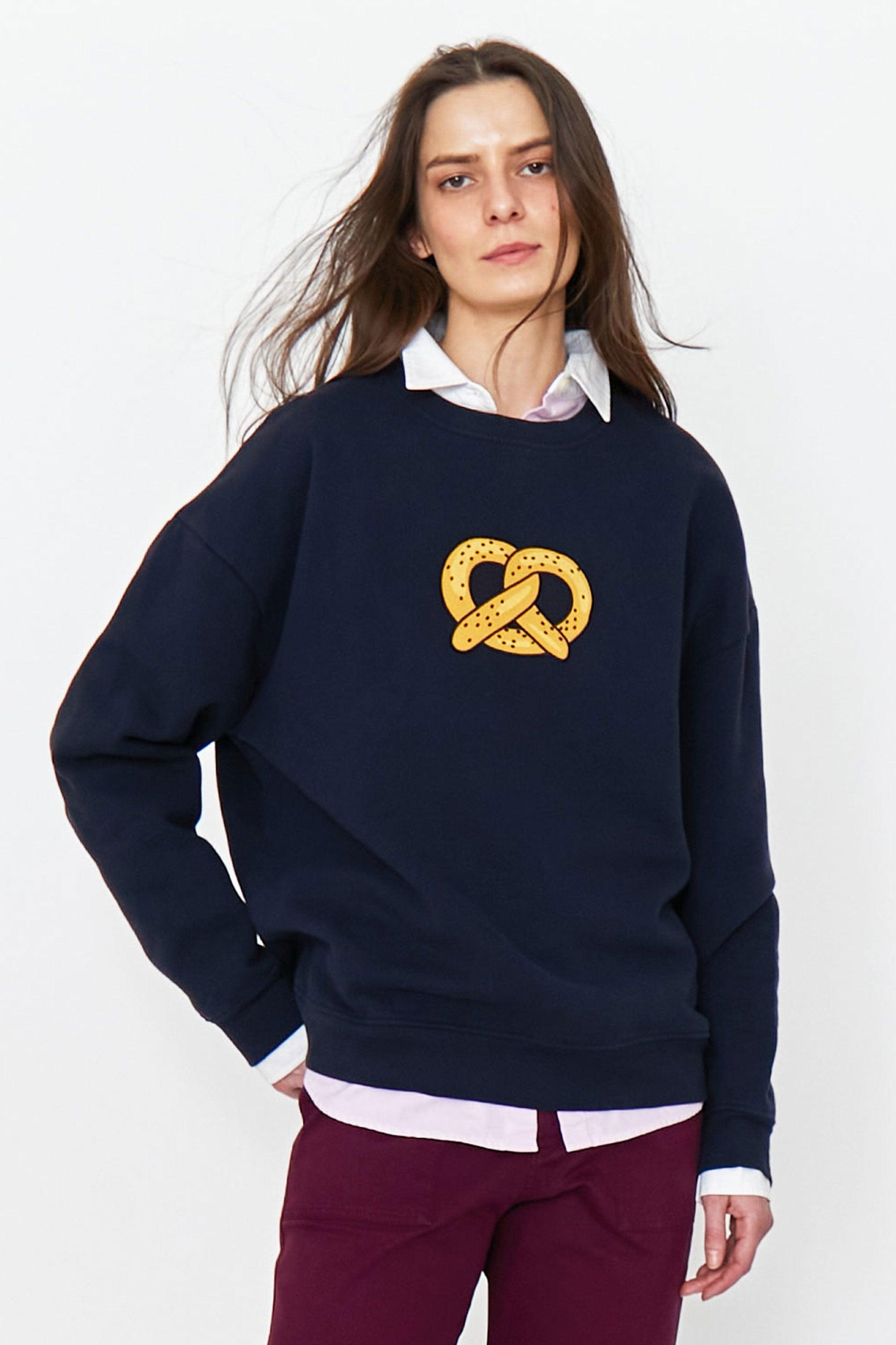 The Oversized Pretzel Sweatshirt - Navy Female Product Image