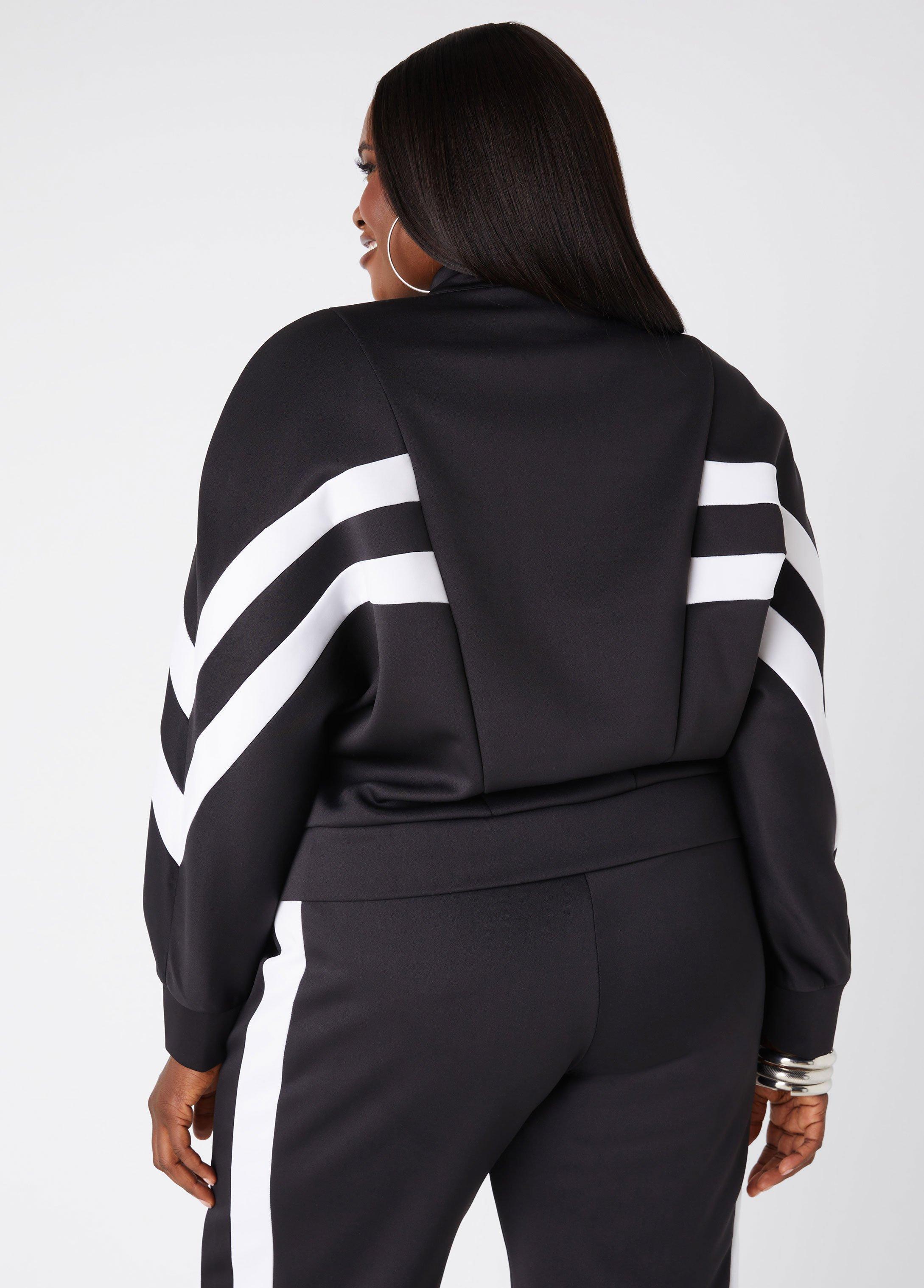 Striped Trimmed Track Jacket Product Image