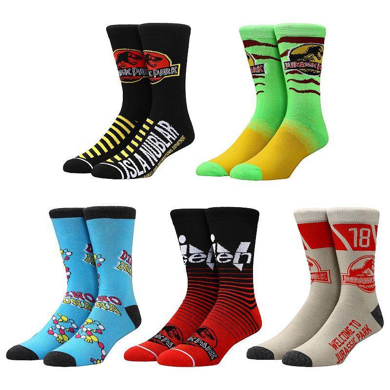 Mens Jurassic Park 5-Pack Crew Socks Product Image