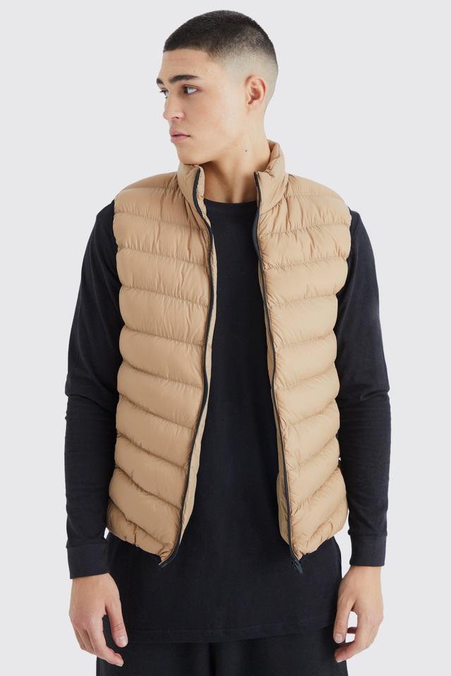 Quilted Funnel Neck Gilet | boohooMAN USA Product Image