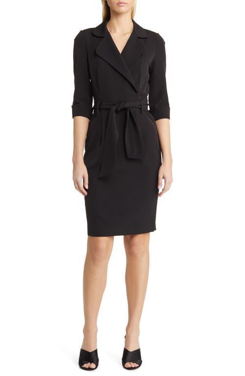 Black Halo Lucinda Faux Wrap Coat Dress Product Image