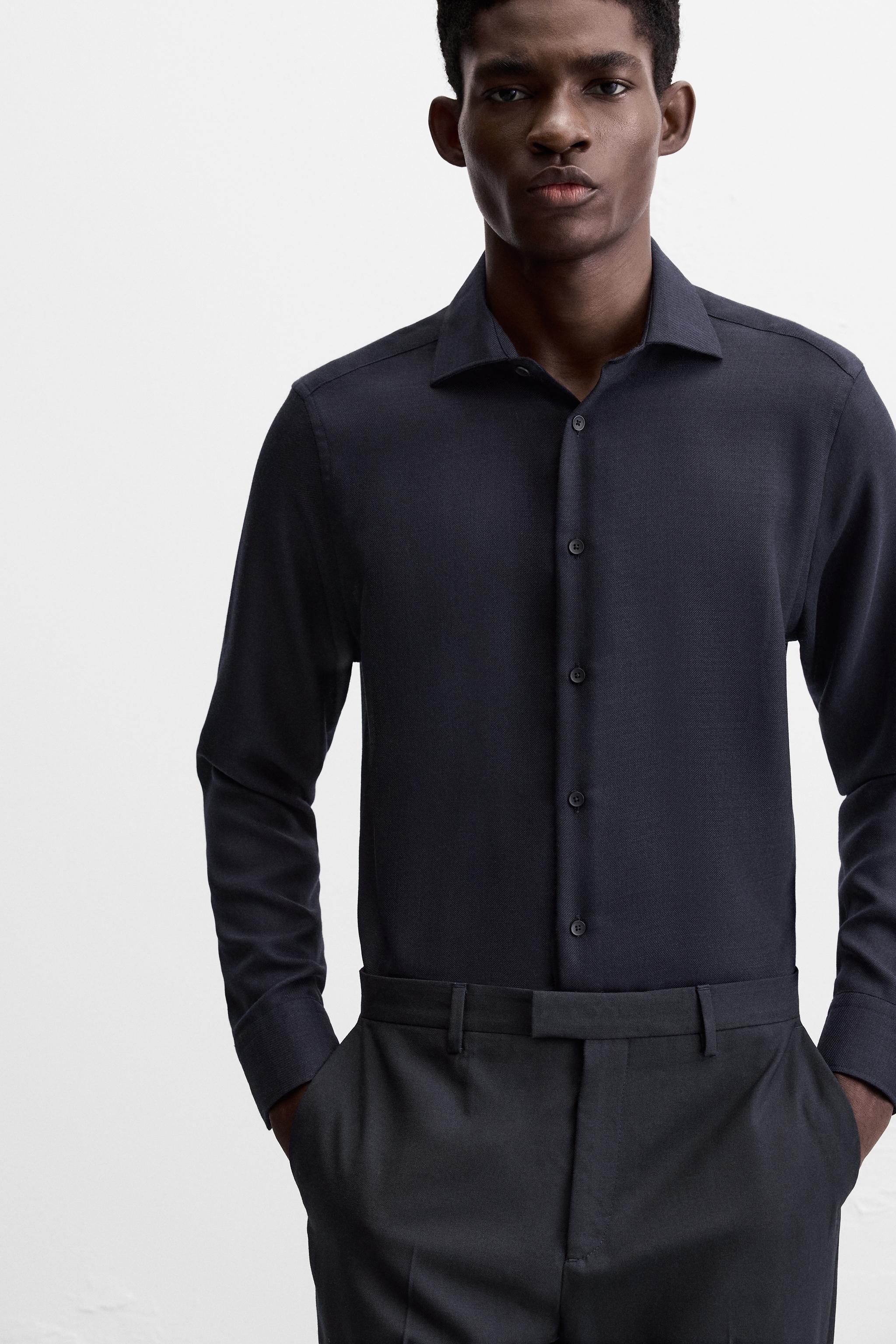 SLIM FIT WOOL BLEND SHIRT Product Image