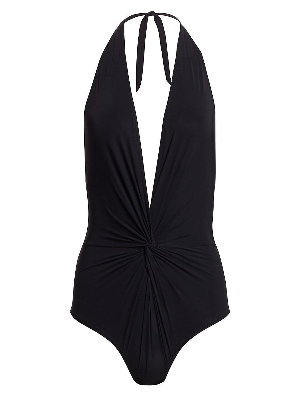 Womens One-Piece Halter Swimsuit Product Image