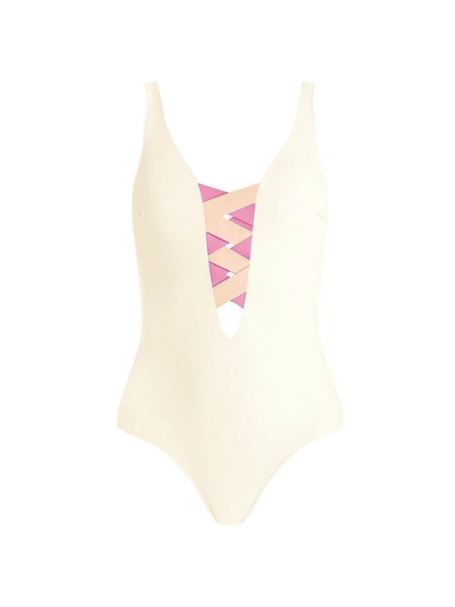 Womens St. Martin Lattice One-Piece Product Image