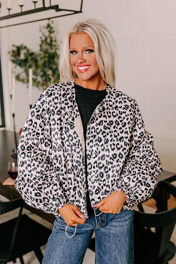 For The Love Of Leopard Satin Jacket Product Image