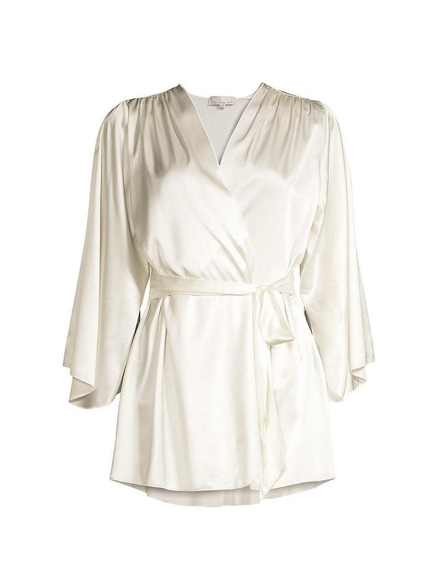 Womens Satin Short Robe Product Image