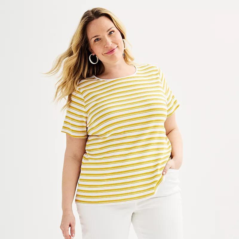 Plus Size Croft & Barrow Essential Crewneck Tee, Womens Product Image