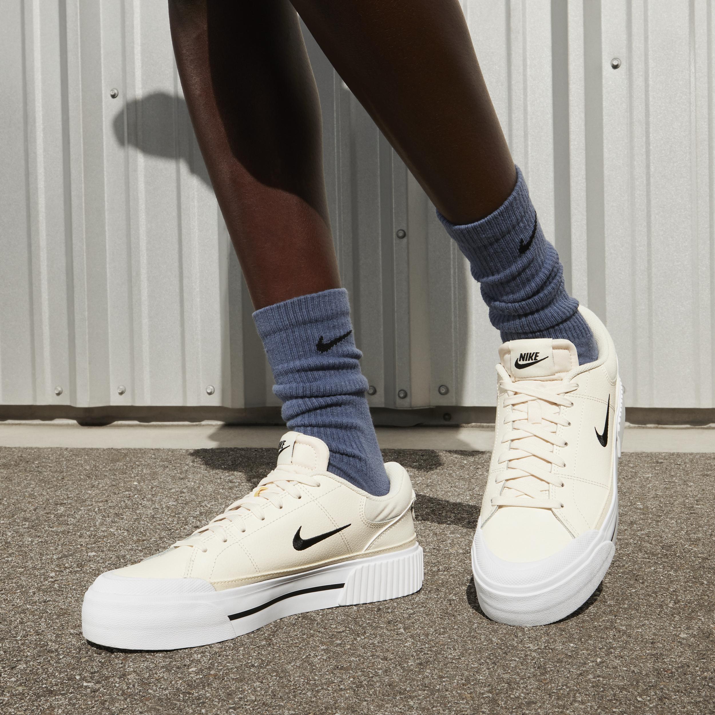 Nike Womens Court Legacy Lift Platform Casual Sneakers from Finish Line - WHITE Product Image