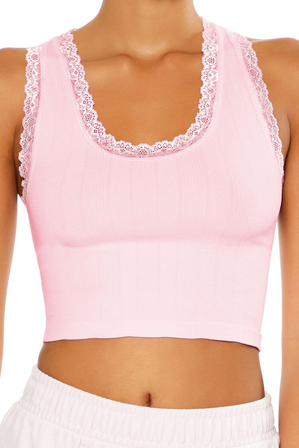 Seamless Lace-Trim Tank Top | Forever 21 Product Image