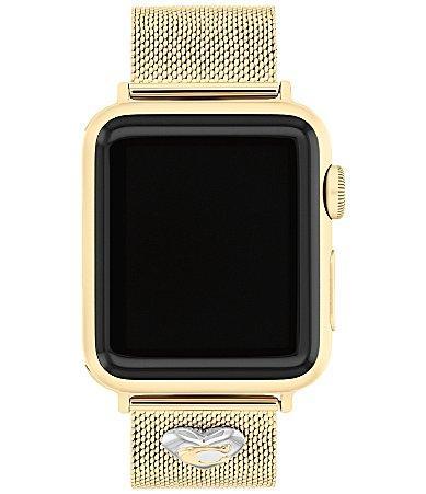 COACH Womens 384041mm Gold Tone Stainless Steel Heart Mesh Bracelet Strap for Apple Watch Product Image