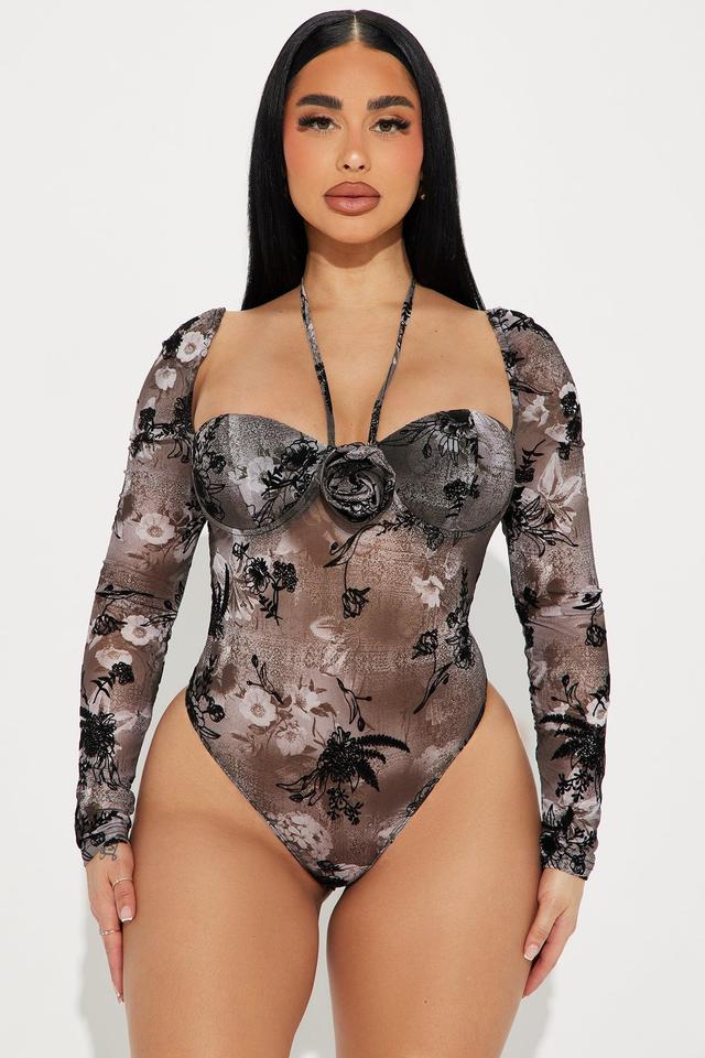 Dead Roses Mesh Bodysuit - Black/combo Product Image