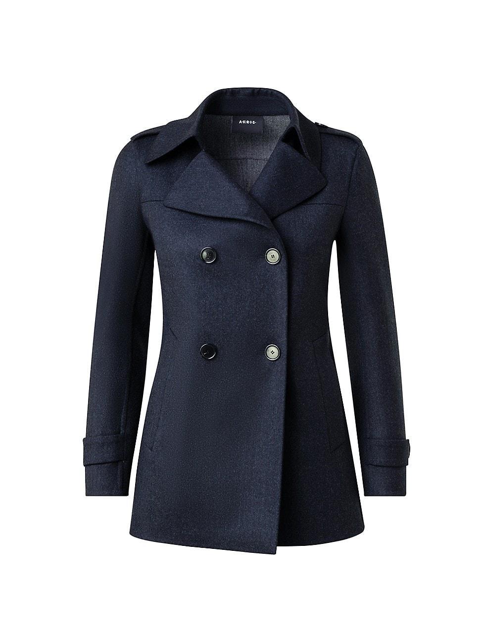 Akris Double Breasted Stretch Wool Double Face Coat Product Image