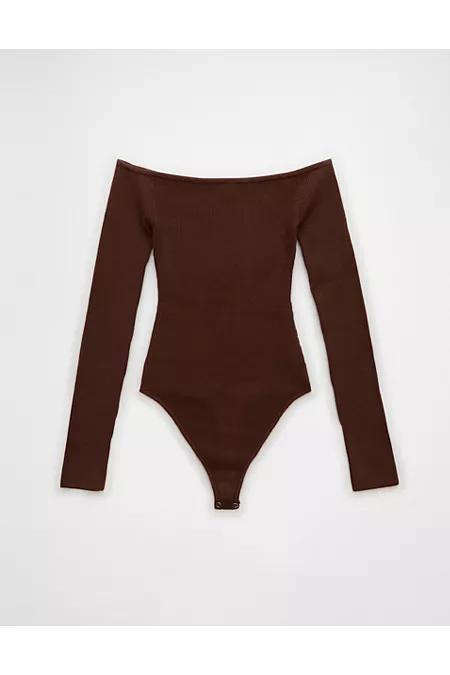 AE Long-Sleeve Off-The-Shoulder Sweater Bodysuit Women's Product Image