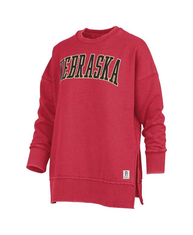 Womens Pressbox Scarlet Nebraska Huskers Stone Gala Oversized T-shirt Product Image