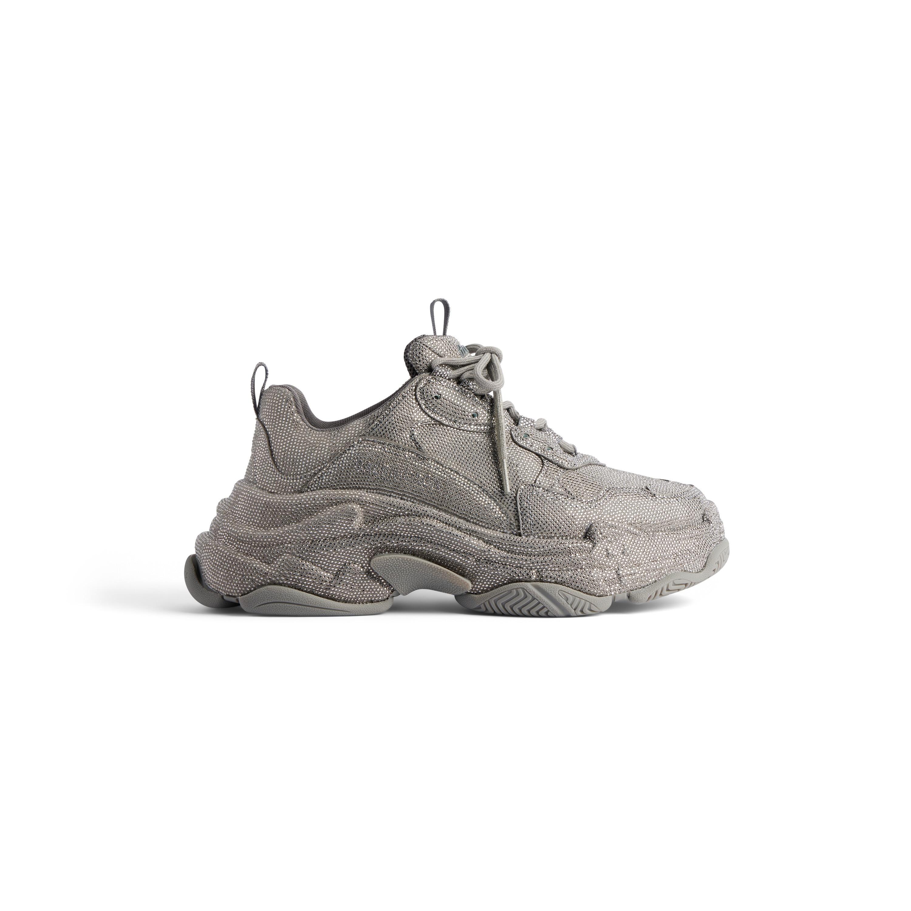 Men's Triple S Sneaker With Rhinestones  in Dark Grey Product Image