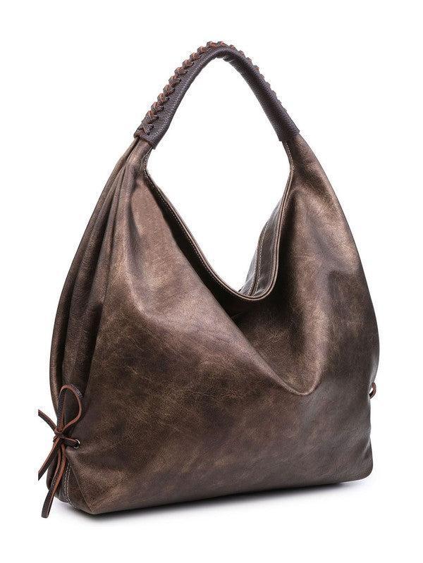 Women hobo bag metallic silver Female Product Image