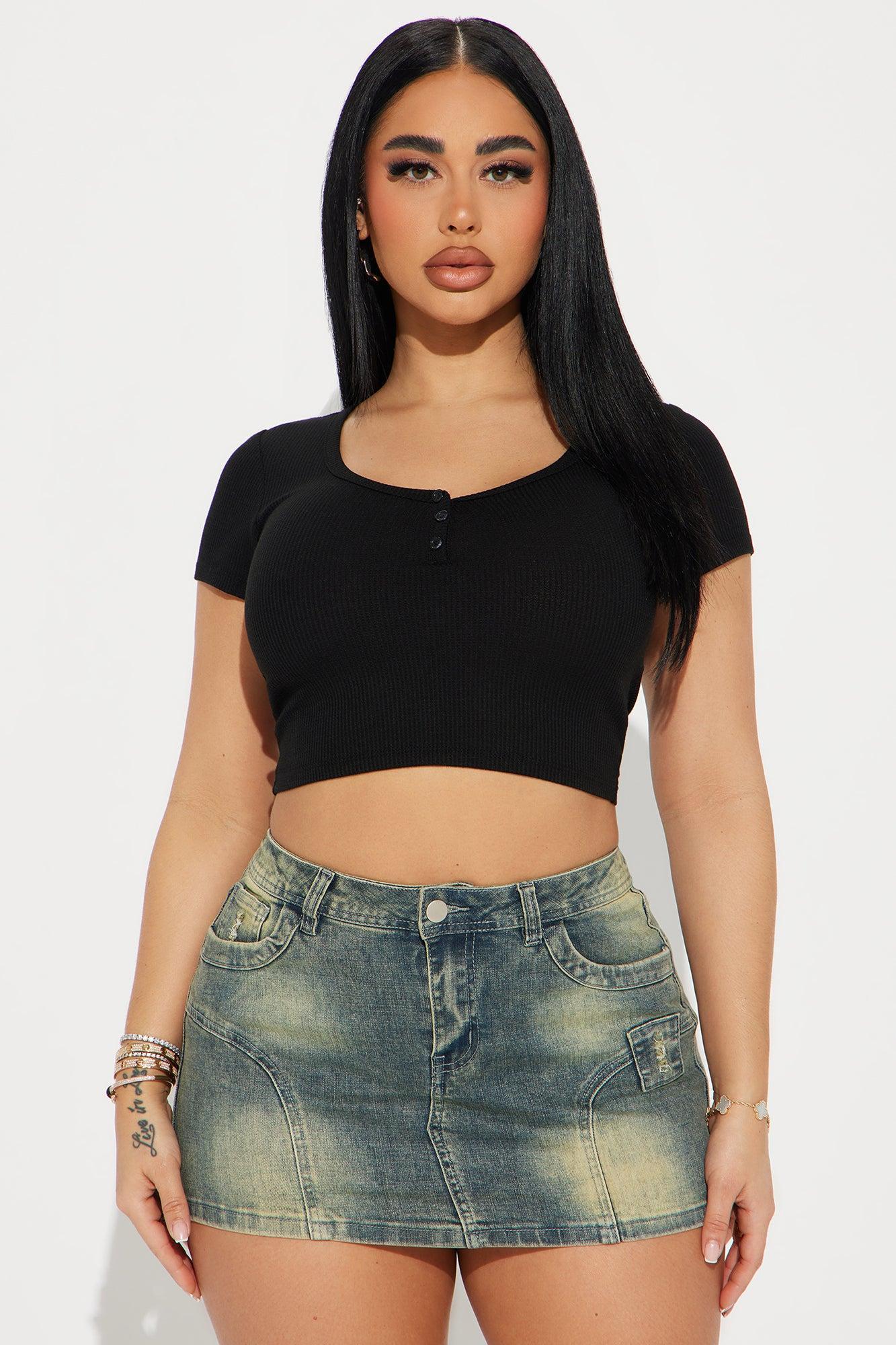 Amanza Scoop Neck Top - Black Product Image