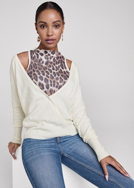 Leopard Turtleneck Sweater Product Image