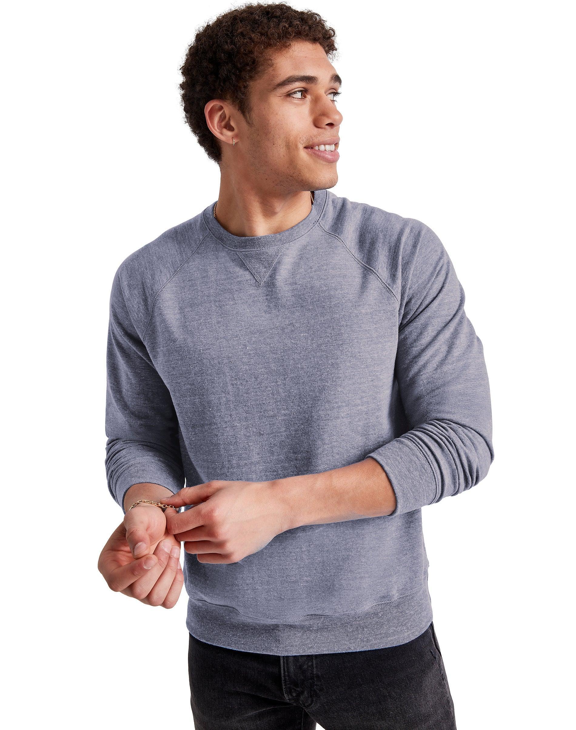 Hanes Originals Mens French Terry Sweatshirt Charcoal Heather M Product Image