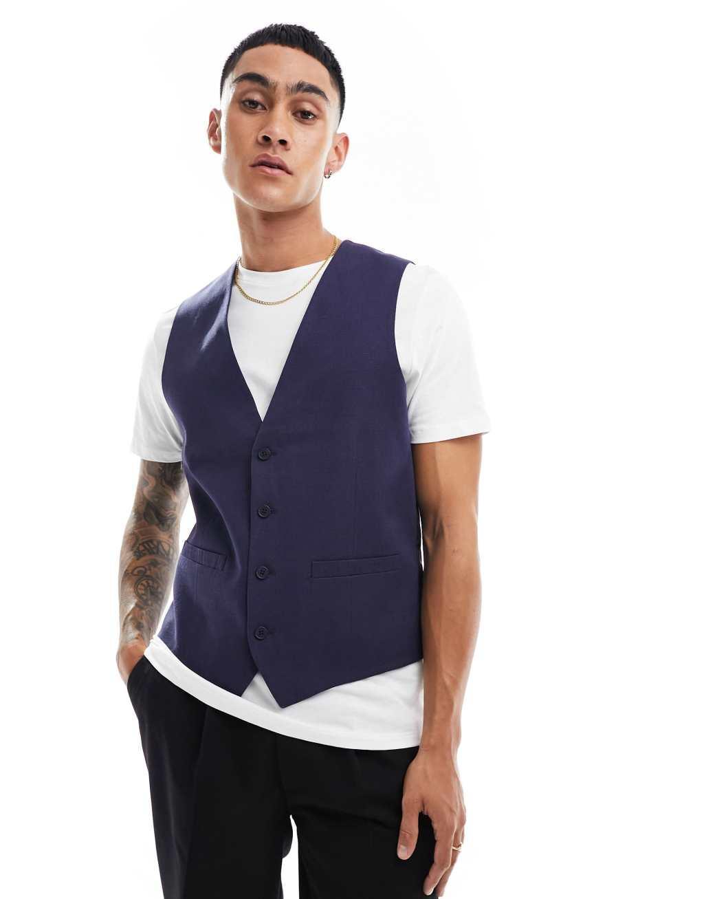 French Connection linen formal suit vest Product Image