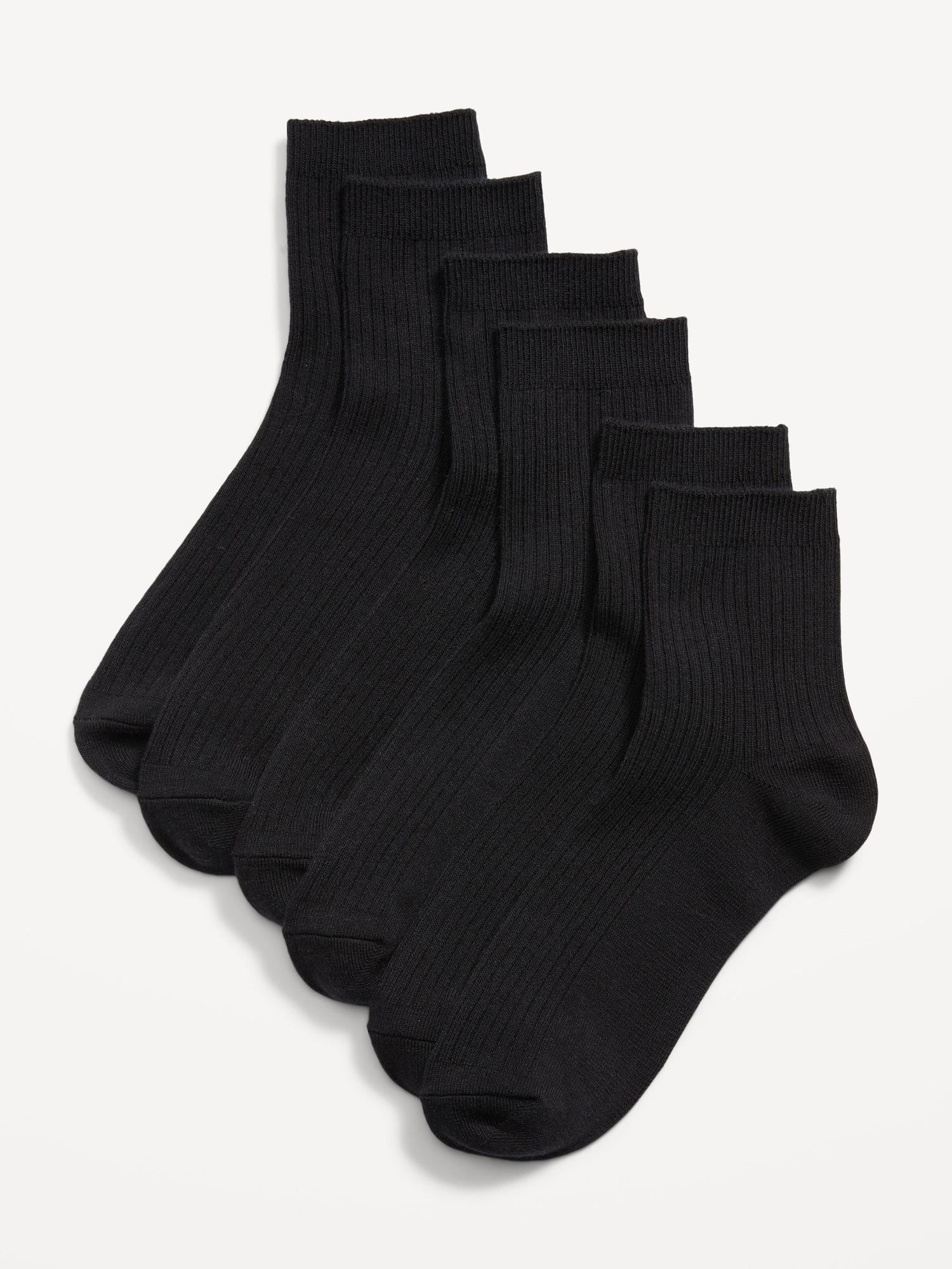 Rib-Knit Quarter Crew Socks 3-Pack For Women Product Image