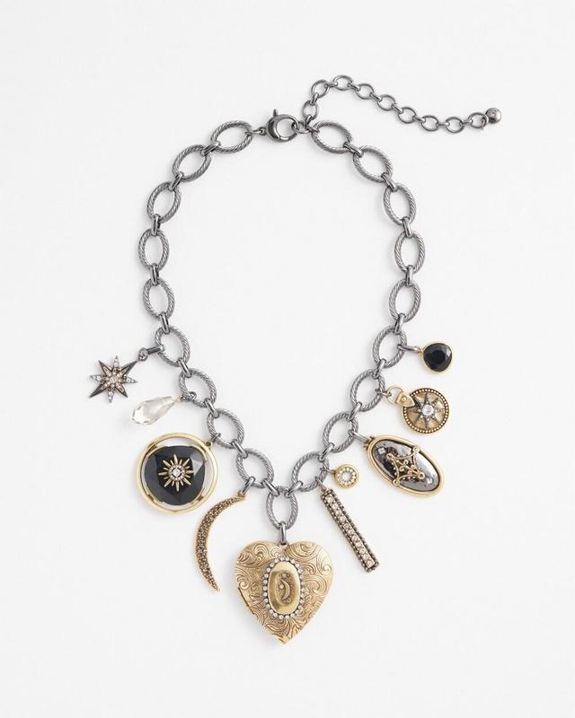 Mixed Metals Charm & Locket Necklace Product Image