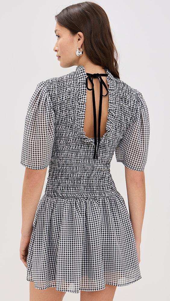 GANNI Sheer Fluid Check Mini Smock Dress | Shopbop Product Image