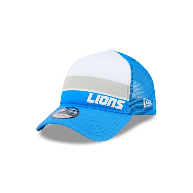 Detroit Lions Color Block 9FORTY A-Frame Trucker Snapback Hat Male Product Image