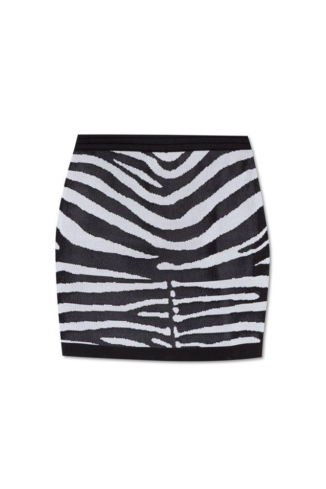 Zebra Knitted Mini Skirt In Multi Product Image