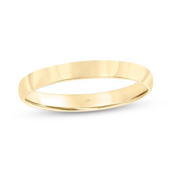 Men's Engravable 3.0mm Low Dome Comfort Fit Wedding Band in 14K Gold (1 Line) Product Image